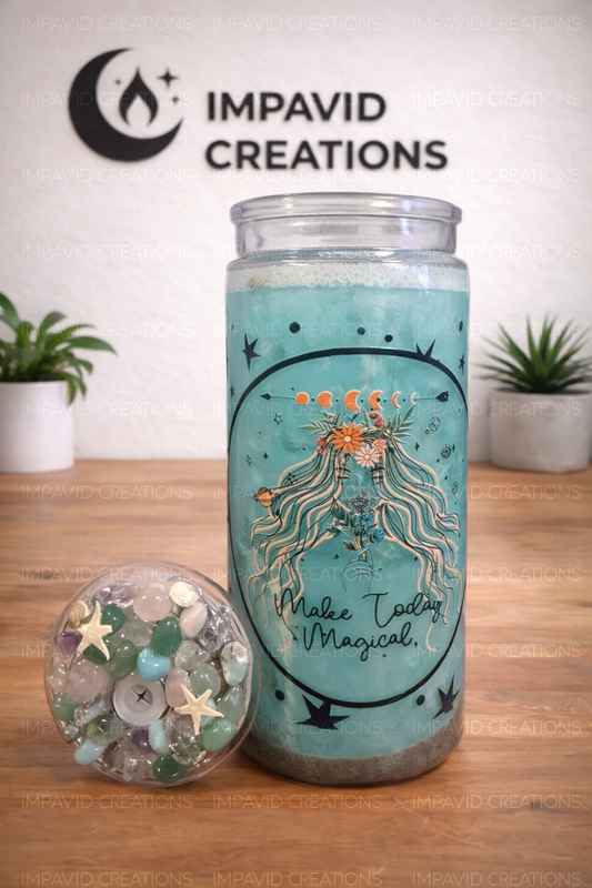 20oz Magical Snow Globe Beach Tumbler – Crystal & Sand Lid