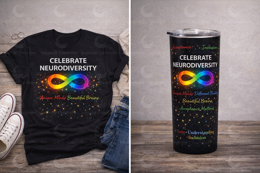 Celebrate Neurodiversity Collection | Pre-Order bundle -20oz TUMBLER & T-SHIRT