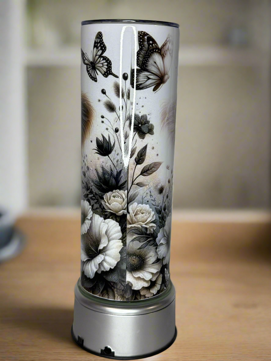 20 oz double wall stainless steel tumbler with a straw