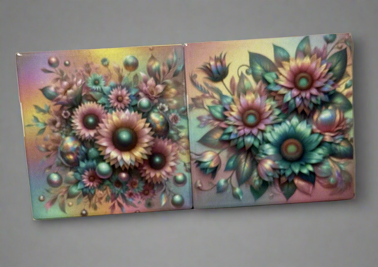 Set of  2 ceramic coasters